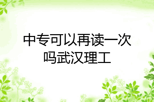 中专可以再读一次吗武汉理工