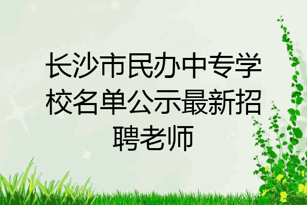 长沙市民办中专学校名单公示最新招聘老师