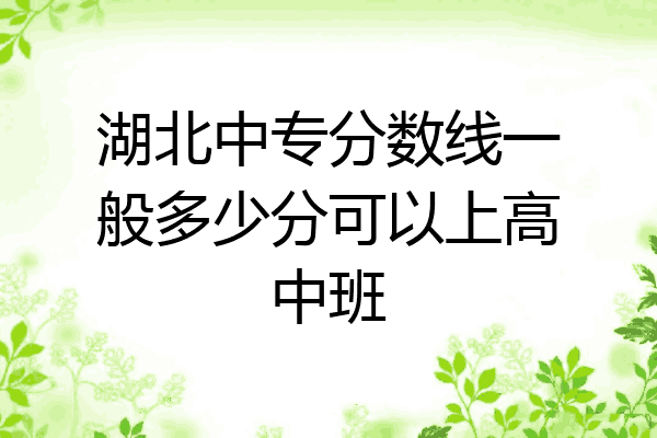 湖北中专分数线一般多少分可以上高中班