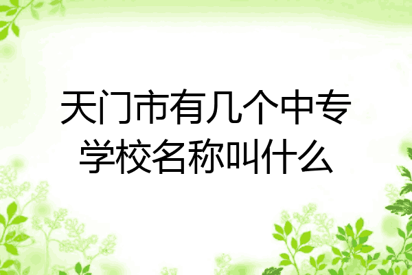 天门市有几个中专学校名称叫什么