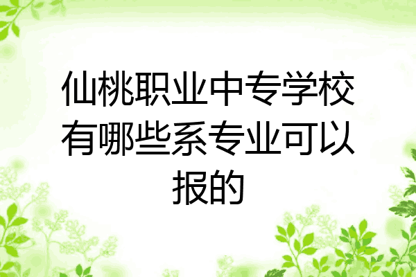 仙桃职业中专学校有哪些系专业可以报的