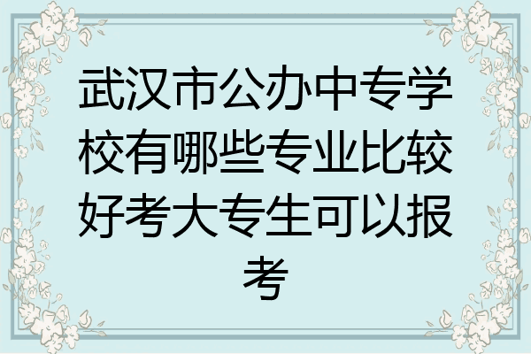 武汉市公办中专学校有哪些专业比较好考大专生可以报考