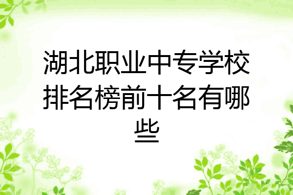 湖北职业中专学校排名榜前十名有哪些