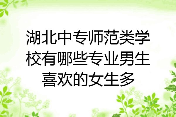 湖北中专师范类学校有哪些专业男生喜欢的女生多