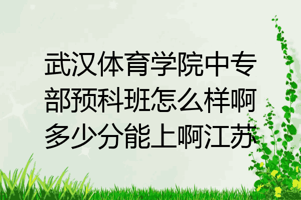武汉体育学院中专部预科班怎么样啊多少分能上啊江苏
