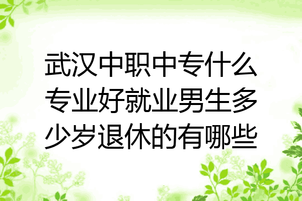 武汉中职中专什么专业好就业男生多少岁退休的有哪些