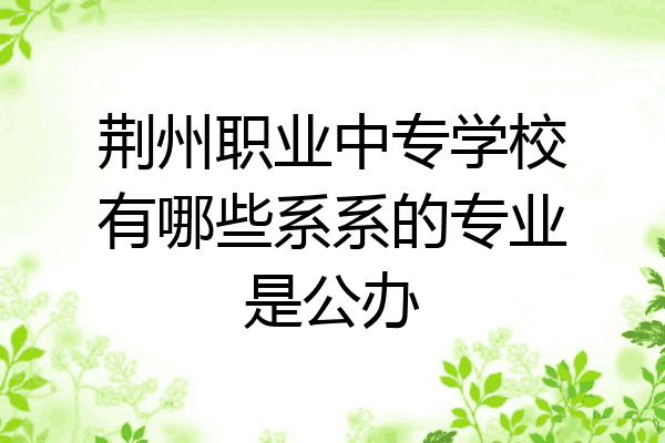 荆州职业中专学校有哪些系系的专业是公办