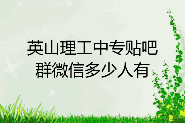 英山理工中专贴吧群微信多少人有
