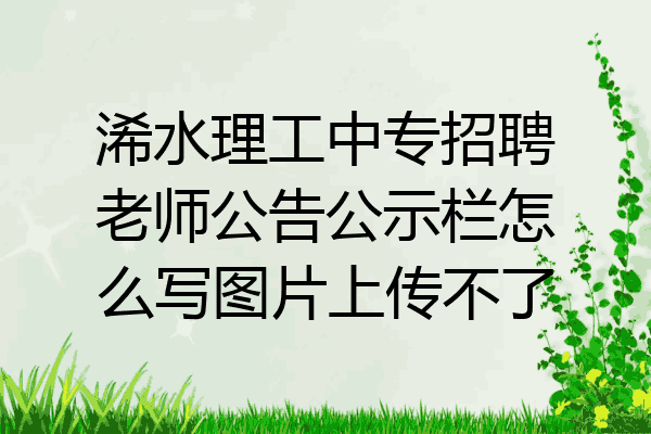 浠水理工中专招聘老师公告公示栏怎么写图片上传不了
