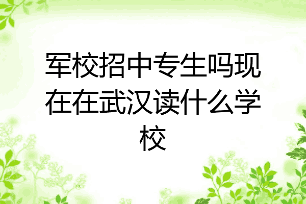 军校招中专生吗现在在武汉读什么学校