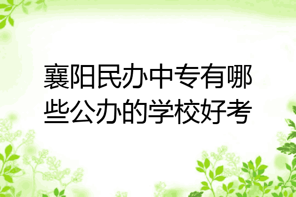 襄阳民办中专有哪些公办的学校好考