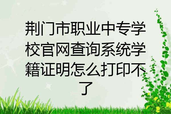荆门市职业中专学校官网查询系统学籍证明怎么打印不了