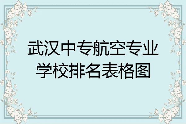 武汉中专航空专业学校排名表格图