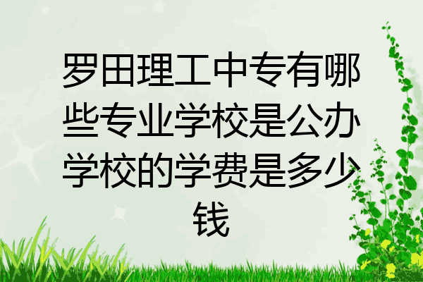 罗田理工中专有哪些专业学校是公办学校的学费是多少钱