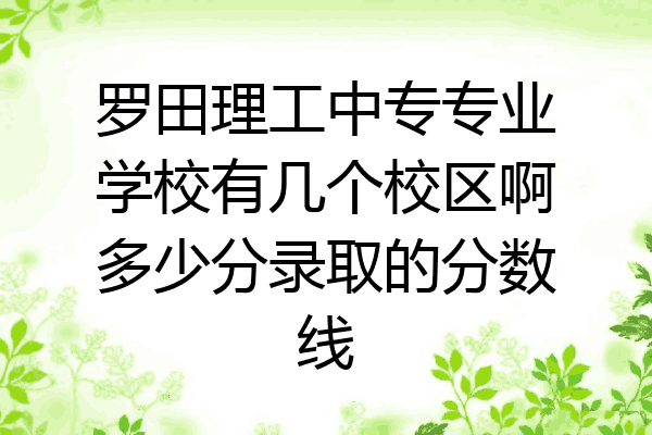 罗田理工中专专业学校有几个校区啊多少分录取的分数线