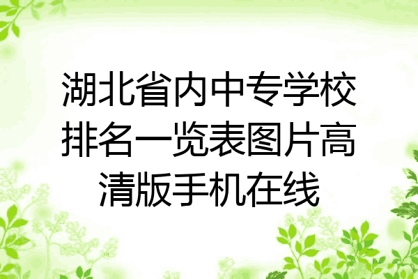 湖北省内中专学校排名一览表图片高清版手机在线