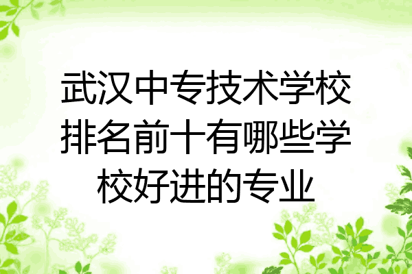 武汉中专技术学校排名前十有哪些学校好进的专业