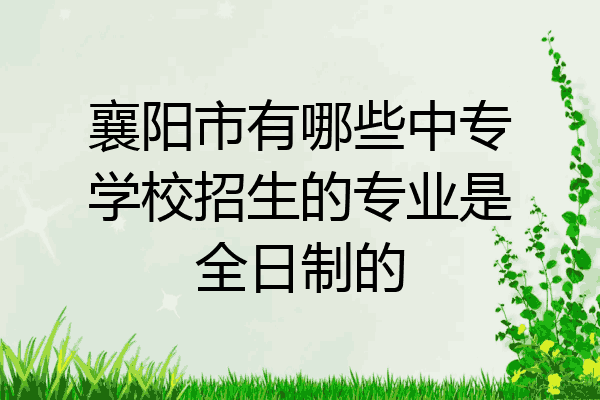襄阳市有哪些中专学校招生的专业是全日制的