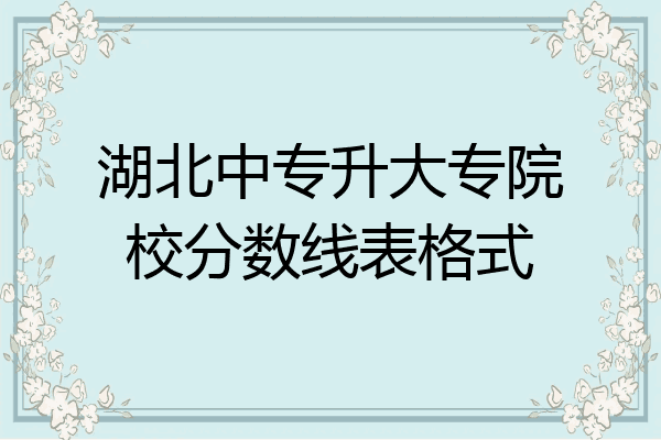 湖北中专升大专院校分数线表格式
