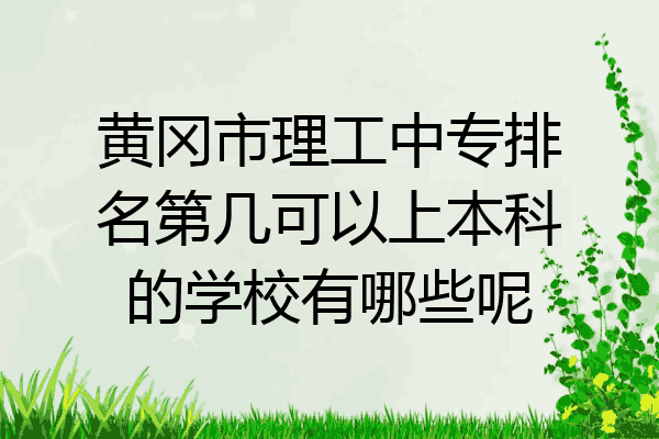 黄冈市理工中专排名第几可以上本科的学校有哪些呢