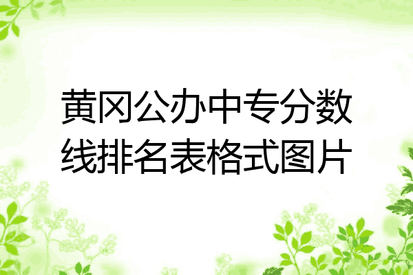 黄冈公办中专分数线排名表格式图片