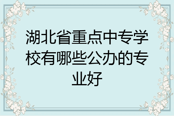 湖北省重点中专学校有哪些公办的专业好