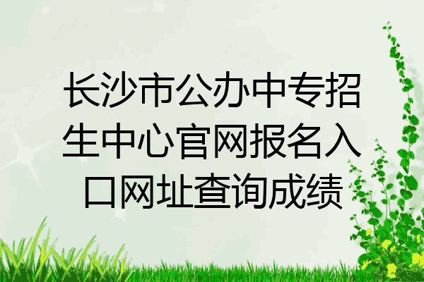 长沙市公办中专招生中心官网报名入口网址查询成绩