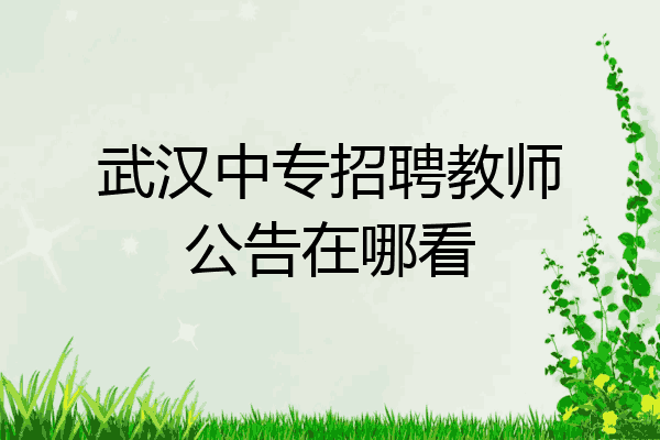 武汉中专招聘教师公告在哪看