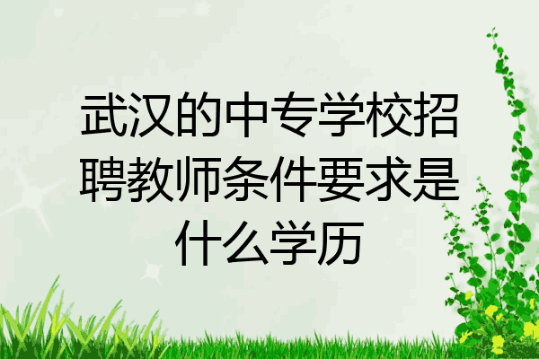 武汉的中专学校招聘教师条件要求是什么学历
