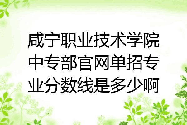 咸宁职业技术学院中专部官网单招专业分数线是多少啊