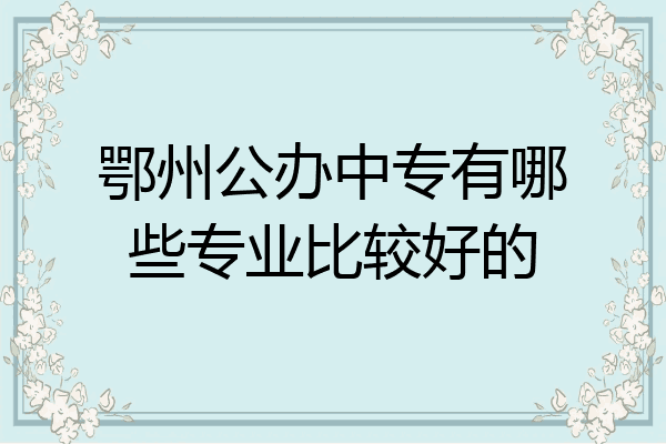 鄂州公办中专有哪些专业比较好的