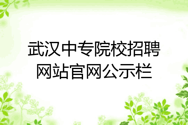 武汉中专院校招聘网站官网公示栏