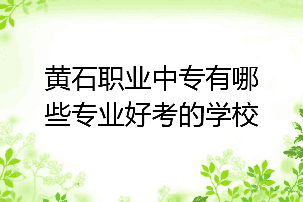 黄石职业中专有哪些专业好考的学校