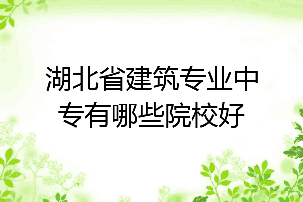 湖北省建筑专业中专有哪些院校好