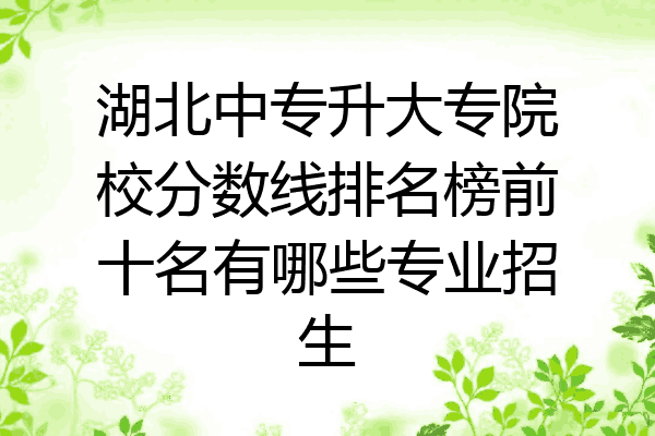 湖北中专升大专院校分数线排名榜前十名有哪些专业招生