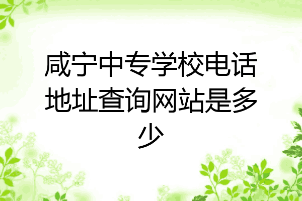 咸宁中专学校电话地址查询网站是多少