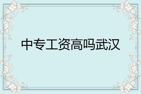 中专工资高吗武汉