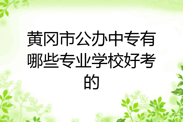 黄冈市公办中专有哪些专业学校好考的