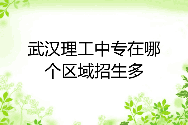 武汉理工中专在哪个区域招生多