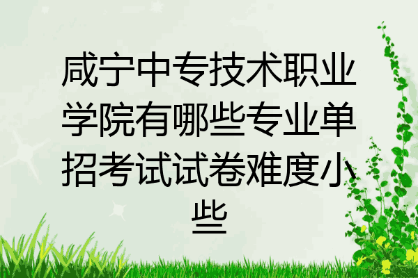 咸宁中专技术职业学院有哪些专业单招考试试卷难度小些