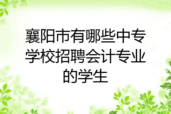 襄阳市有哪些中专学校招聘会计专业的学生