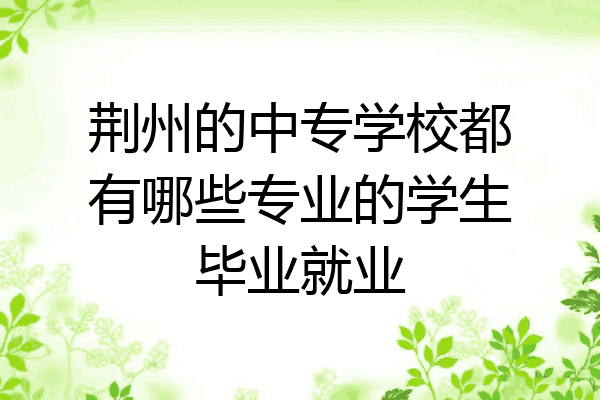 荆州的中专学校都有哪些专业的学生毕业就业