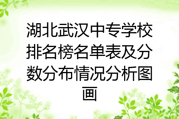 湖北武汉中专学校排名榜名单表及分数分布情况分析图画