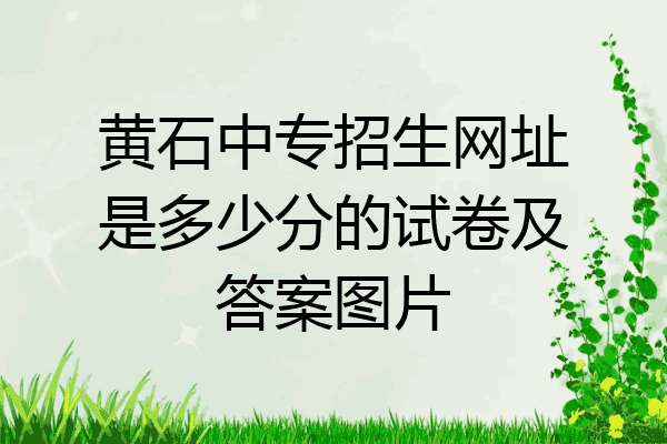 黄石中专招生网址是多少分的试卷及答案图片