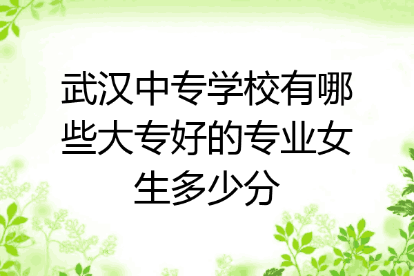 武汉中专学校有哪些大专好的专业女生多少分