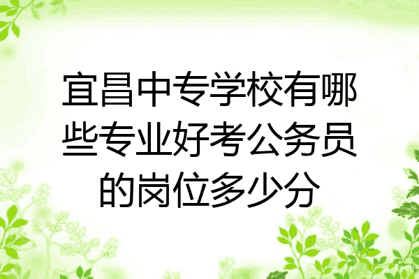 宜昌中专学校有哪些专业好考公务员的岗位多少分