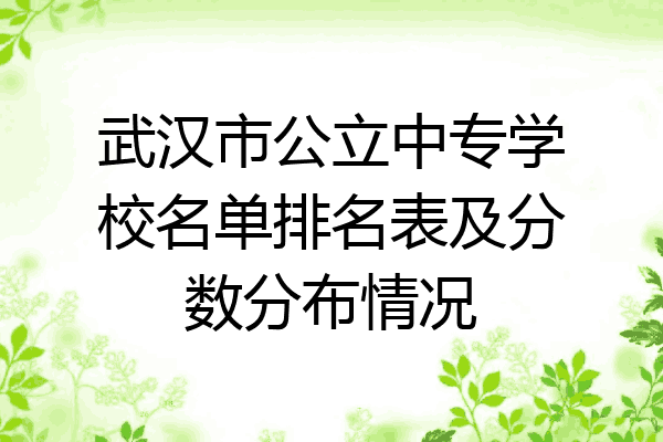 武汉市公立中专学校名单排名表及分数分布情况