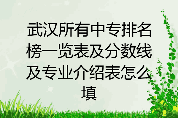 武汉所有中专排名榜一览表及分数线及专业介绍表怎么填