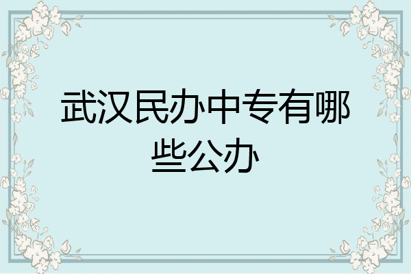 武汉民办中专有哪些公办