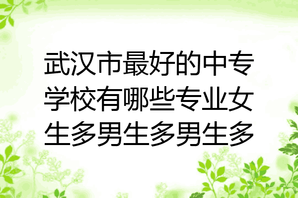 武汉市最好的中专学校有哪些专业女生多男生多男生多